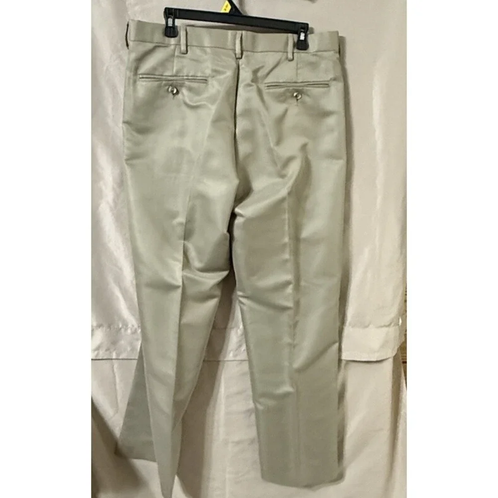 PERRY ELLIS PORTFOLIO Men's Tan Pleated-Front Classic-Fit Dress Pants SZ 33x29‎